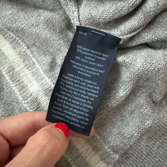 Tommy Hilfiger Gray White Pullover Sweater Turtleneck Tunic L/S Size M SOFT! - Picture 8 of 10